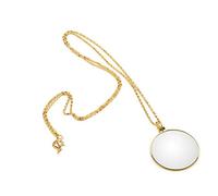 Loupe Suspendue, Lentille Monocle Portable 5X avec Collier Suspendu pour La Lecture De Bricolage, Travaux Passe-Temps, Monocle Lens Loupe de Optique, 2 Couleurs Lens en Verre Bricolage (Or)