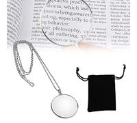 Loupe Suspendue,Lentille Monocle Portable,5X Loupe Collier Suspendu La Lecture De Bricolage,Loupe avec Collier Suspendu,Lecture De Bricolage, Travaux De Bricolage,Passe-Temps,Passe-Temps (Argent)