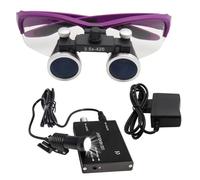 Loupes Binoculaires Chirurgicales Avec Lampe Frontale Led 5 W,Loupe Dentaire Ultra-Légère,Loupe Avec éClairage,Loupe Chirurgicale Dentaire Portable 2,5X/3,5X Pour Dentiste Professionnel,Purple-3.5X