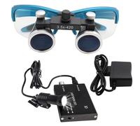 Loupes Binoculaires Chirurgicales Avec Lampe Frontale Led 5 W,Loupe Dentaire Ultra-Légère,Loupe Avec éClairage,Loupe Chirurgicale Dentaire Portable 2,5X/3,5X Pour Dentiste Professionnel,Blue-3.5X