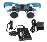 Loupes Binoculaires Chirurgicales Avec Lampe Frontale Led 5 W,Loupe Dentaire Ultra-Légère,Loupe Avec éClairage,Loupe Chirurgicale Dentaire Portable 2,5X/3,5X Pour Dentiste Professionnel,Blue-2.5X