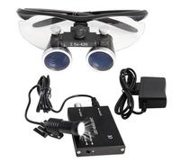 Loupes Binoculaires Chirurgicales Avec Lampe Frontale Led 5 W,Loupe Dentaire Ultra-Légère,Loupe Avec éClairage,Loupe Chirurgicale Dentaire Portable 2,5X/3,5X Pour Dentiste Professionnel,Black-2.5X