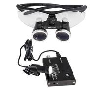 Loupes Binoculaires Chirurgicales Avec Lampe Frontale Led 5 W,Loupe Dentaire Ultra-Légère,Loupe Avec éClairage,Loupe Chirurgicale Dentaire Portable 2,5X/3,5X Pour Dentiste Professionnel,Black-3.5X