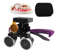 Loupes Binoculaires Dentaires, Loupe 2,5X/3,5X Avec Lampe Frontale StéRéO 5 W, Loupe Chirurgicale Dentaire, Loupes Médicales De Laboratoire Dentaire, Distance De Travail : 320-420 Mm,Purple-3.5X