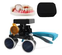 Loupes Binoculaires Dentaires, Loupe 2,5X/3,5X Avec Lampe Frontale StéRéO 5 W, Loupe Chirurgicale Dentaire, Loupes Médicales De Laboratoire Dentaire, Distance De Travail : 320-420 Mm,Blue-2.5X