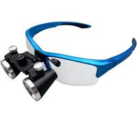 Loupes Binoculaires Médicales Chirurgicales 2,5X / 3,5X, Loupes Dentaires à Lumière LED Montées sur La Tête, Utilisées en Orthopédie, Microchirurgie, Chirurgie, Chirurgie Buccal, 3.5X, Blue