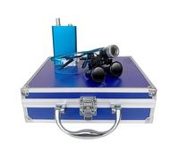 Loupes Chirurgicales Dentaires 2.5X/3.5X 420mm, Loupe Binoculaire avec Verre Optique, Design Ergonomique, Vision Claire, Boîte en Aluminium(Blue,3.5x)