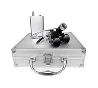 Loupes Chirurgicales Dentaires 2.5X/3.5X 420mm, Loupe Binoculaire avec Verre Optique, Design Ergonomique, Vision Claire, Boîte en Aluminium(Silver,3.5x)
