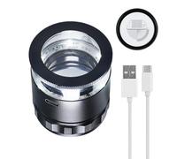 Loupes de Bijoutier 10x, Loupe Grossissante Portable de Poche avec 6 LED, Loupe Rechargeable avec Champ de Vision de 25 mm, pour Bijoux, Gemmes, Pièces de Monnaie, Outil de Loisirs