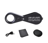 Loupes de bijoutier pliables avec éclairage LED pour une inspection détaillée des pierres précieuses et pièces de monnaie