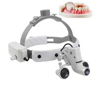 Loupes Dentaires 2,5X/3,5X,Dental Magnifier, Serre-Tête Led Pour Chirurgie Dentaire, Loupes Binoculaires Dentaires 5 W à Luminosité RéGlable, Pour Dentistes, Chirurgiens Et Bijoutiers,2.5X