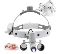 Loupes Dentaires 2,5X/3,5X, Loupes Binoculaires Chirurgicales Avec Bandeau Lumineux RéGlable De 5 W, Dental Magnifier, Distance De Travail : 440 à 540 Mm (2,5X), 280 à 380 Mm (3,5X).,2.5X