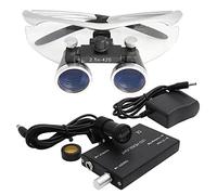 Loupes dentaires 2.5X/3.5X Lunettes chirurgicales médecin avec Lampe Frontale à LED Dentiste Oeil Lunettes loupe binoculaire avec étui de Transport Pratique