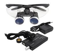 Loupes dentaires 2.5X/3.5X Lunettes chirurgicales médecin avec Lampe Frontale à LED Dentiste Oeil Lunettes loupe binoculaire avec étui de Transport Pratique