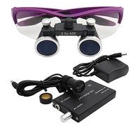 Loupes dentaires 2.5X/3.5X Lunettes chirurgicales médecin avec Lampe Frontale à LED Dentiste Oeil Lunettes loupe binoculaire avec étui de Transport Pratique