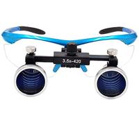 Loupes dentaires 3.5X Lunettes chirurgicales médecin avec Lampe Frontale à LED Dentiste Oeil Lunettes loupe binoculaire avec étui de Transport Pratique, Bleu