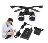 Loupes Dentaires Avec Éclairage - Loupe Binoculaire 2,5x/3,5x - Lunettes De Précision Ultra-légères Montées Sur Tête Avec Filtre - Monture À Angle Réglable - Étui De Rangement Portable(Noir,2.5X)