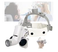 Loupes dentaires avec lampe frontale LED 5W - Loupe binoculaire 2,5X/3,5X pour dentistes et chirurgiens, rechargeable, luminosité réglable, distance de travail 320-540 mm, montage sur tête