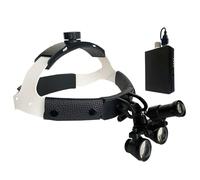 Loupes Dentaires avec Lumière 3.5X, Binoculaires Chirurgicales avec Filtre et Lampe LED Amovible pour Précision Médicale(Black,3.5x)