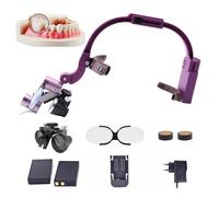 Loupes Dentaires, Loupes Binoculaires Chirurgicales Dentaires, Lampe Frontale Sans Fil 5 W, Loupe MéDicale, Dental Magnifier, Distance De Travail : 320 Mm-420 Mm,Purple-2.5X