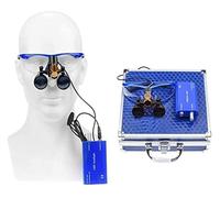 Loupes dentaires professionnelles avec éclairage LED et grossissement réglable - Lunettes chirurgicales 2,5X/3,5X, monture légère, filtre anti-lumière bleue étui de protection