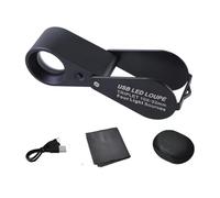 Loupes grossissantes x10x20x30x avec lentille de 21 mm et lumière LED pour pierres précieuses, timbres et antiquités pliages loupes