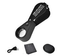 Loupes grossissantes x10x20x30x avec lentille de 21 mm et lumière LED pour pierres précieuses, timbres et antiquités pliages loupes