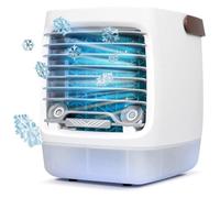 LOUPKC Climatiseurs portables Chiller Well - Climatiseur portable 2.0, ventilateur de refroidissement par évaporation, refroidisseur de marais avec humidificateur, climatiseur personnel avec 3 vitesse