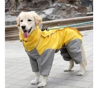 LOUPKC Manteau imperméable for grands Chiens, vêtements for Chiots et Chiens Moyens, Veste imperméable à Capuche aux Quatre Coins, Poncho for Animaux de Compagnie(3,24)