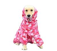 LOUPKC Manteau imperméable for grands Chiens, vêtements for Chiots et Chiens Moyens, Veste imperméable à Capuche aux Quatre Coins, Poncho for Animaux de Compagnie(6,22)