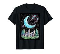 Loups Appel Cosmique Wilderness Night Howl Lunar Forest T-Shirt
