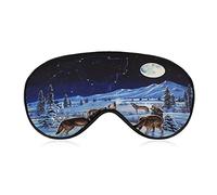 Loups dans le masque pour les yeux de sommeil au clair de lune Couverture de sommeil douce Couverture de masque de sommeil avec les yeux bandés pour le voyage du sommeil
