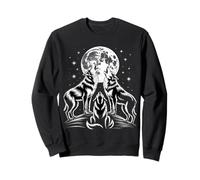 Loups drôles Hurlant sur la Lune sous Les étoiles Sweatshirt