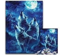 Loups hurlants sur la montagne - Puzzle 1000 pièces pour adultes - Puzzles difficiles pour adultes - Activité à domicile pour les vacances,les anniversaires et les soirées de jeux en famille - 26x38cm