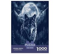 Loups in The Moonlight Puzzle 1000 Pièces Educa Jouet en Bois Jeu D'Intelligence Décoration Intérieure Jeu Éduchatif Challenge Toy Adultes & Enfants des 14 Ans 70x50cm/1000pcs