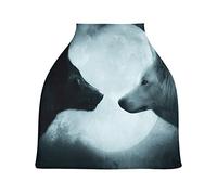 Loups Lune Nuit Housse de Canopée pour Poussette,Siège de Voiture pour Bébé Dais Siège Auto Couverture D'Allaitement Pare-Soleil Respirant Extensible pour Bébé