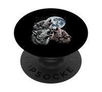 Loups maudits Lune Hurlant drôle Loup Meme Parodie Homme Femme Enfant PopSockets PopGrip Adhésif