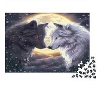 Loups Noirs et Blancs Puzzle 1000 Pièces pour Adultes, Un Jeu De Dexérité Très Difficile Puzzle Éducatif Aux Défis 70x50cm/1000pcs