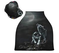 Loups Nuit Lune Housse de Canopée pour Poussette,Siège de Voiture pour Bébé Dais Siège Auto Couverture D'Allaitement Pare-Soleil Respirant Extensible pour Bébé