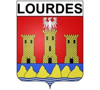 Lourdes 65 ville Stickers blason autocollant adhésif - Taille : 8 cm