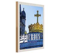 Lourdes Sanctuary of Our Lady Plaque en bois 30 cm x 40 cm
