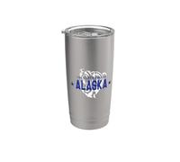 L'ours d'Alaska Alaska La Dernière Frontière Vintage Rétro Gobelet isotherme en acier inoxydable double paroi