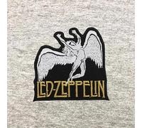 Lousãtextil - Patch brodé - Led-Zeppelin - Logo Icare - 1 pièce - Rectangulaire - 8.9 x 8.5 cm - Bleu foncé - Rock - Iron-on