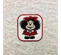 Lousãtextil Patch brodé Mafalda - 1 pièce - Carré - Écusson - Patch - Multicolore - 7 cm x 7.4 cm