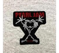 Lousãtextil - Patch brodé - Pearl Jam - 1 pièce - Noir - 8,1 x 8 cm - Musique - Sew-on