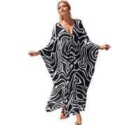 LOUSEA Caftans pour femme - Cache-maillot de bain grande taille - Col en V - Robe chauve-souris - Coupe ample - Robe caftan marocaine mumu pour femme, A-print21, XX-Large