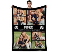Lousrion Cadeaux commémoratifs personnalisés pour chiens de compagnie, couverture personnalisée pour chien avec photos et nom, couvertures personnalisées pour animaux de compagnie avec image, cadeaux