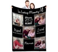 Lousrion Couverture commémorative personnalisée - Couverture photo personnalisée pour la perte d'un être cher, papa, maman, famille - Forever in My Heart - Cadeau commémoratif