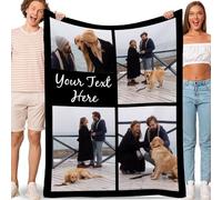 Lousrion Couverture d'amour personnalisée avec photos et texte - Cadeau personnalisé pour la Saint-Valentin, un anniversaire, Noël pour lui, elle, épouse, mari, couple