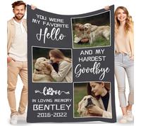 Lousrion Couverture personnalisée avec collage de chien avec nom, cadeau commémoratif pour amoureux des chiens, anniversaire, mariage, Noël